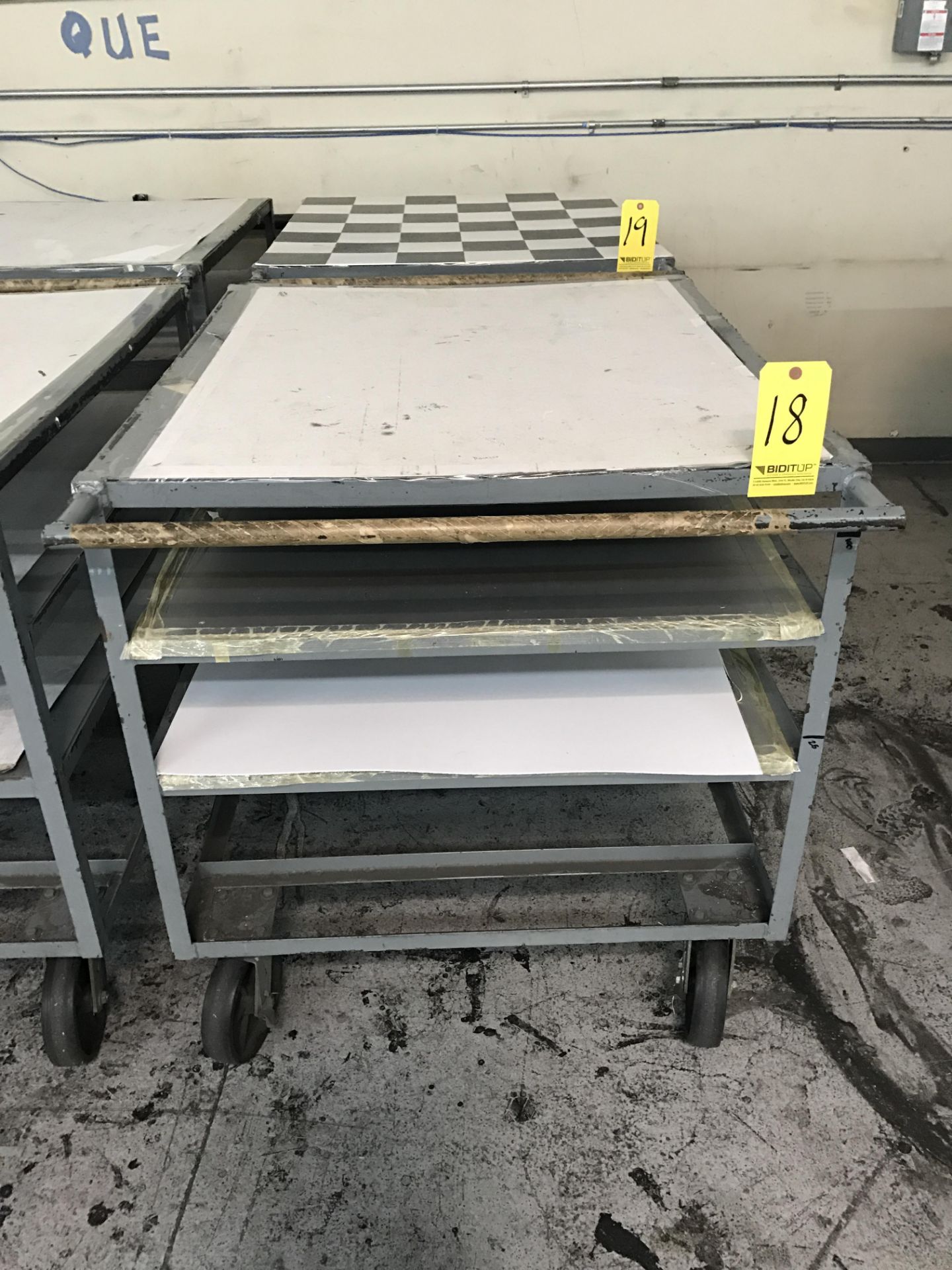 Steel Cart, 42'' x 36'', three shelves, on casters