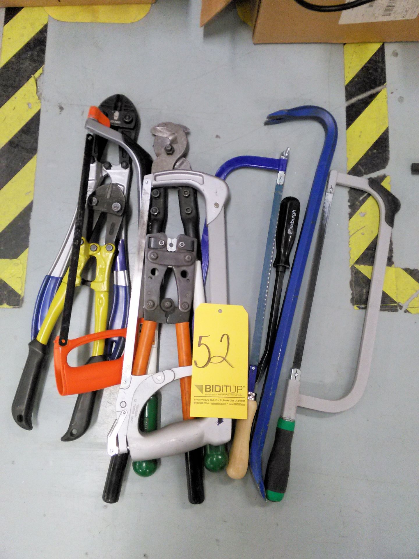 Lot-Hack Saws, Pry Bars, Snips and Bolt Cutters, (Bldg 1)