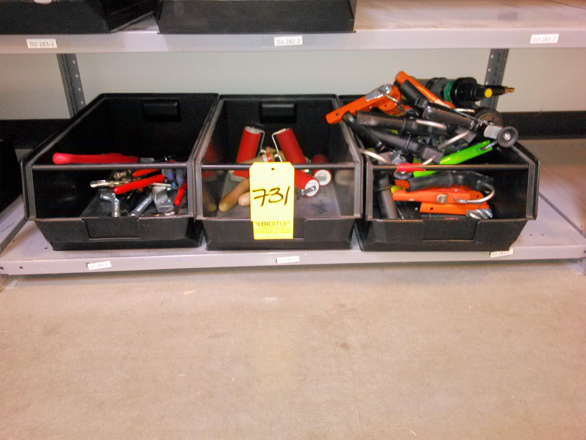 Lot-Adjustable Wrenches, Stencil Rollers and Caulk Guns in (3) Bins, (Bldg 2)