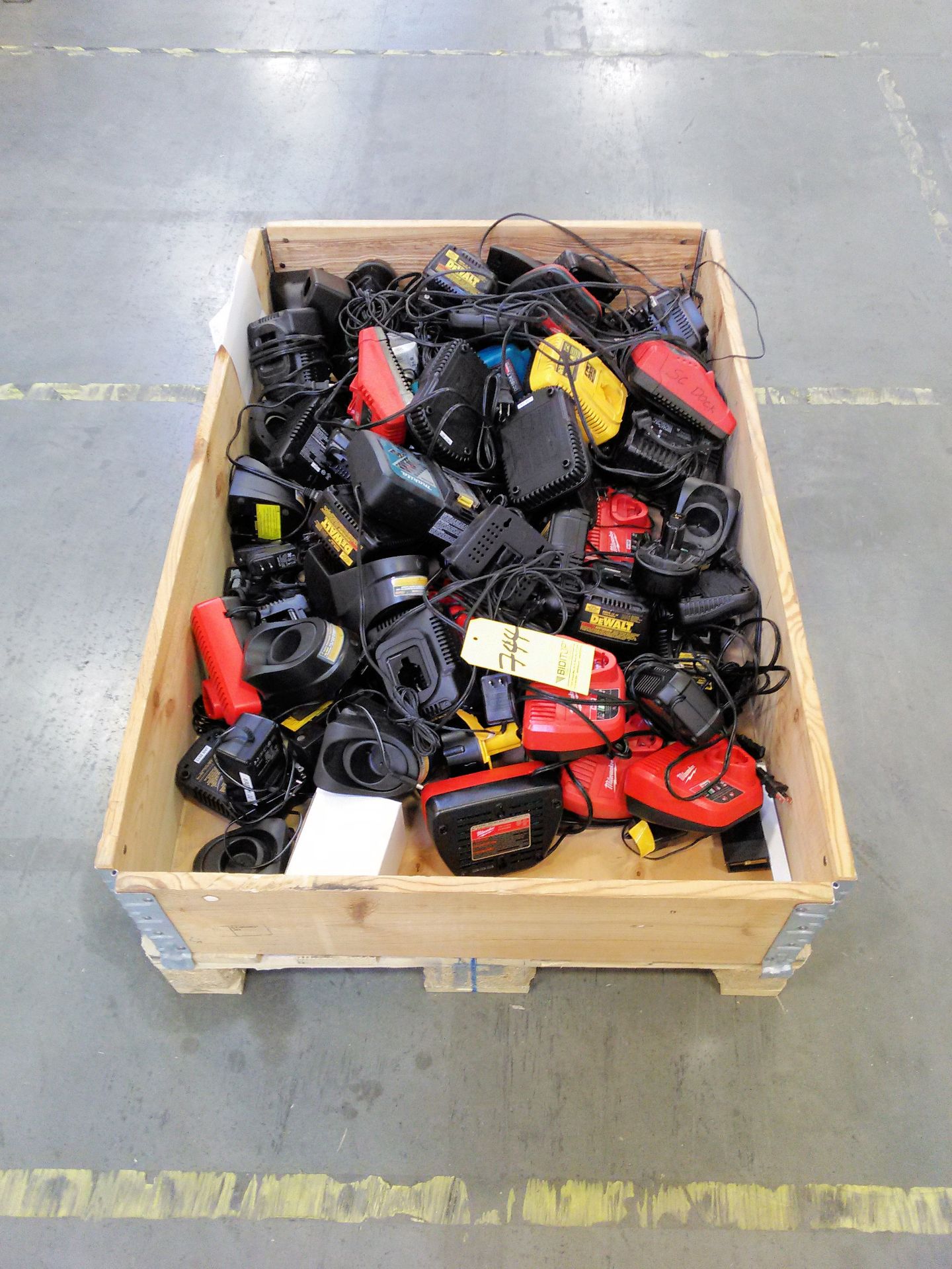 Lot-Cordless Batteries and Chargers in (1) Crate, (Bldg 2)