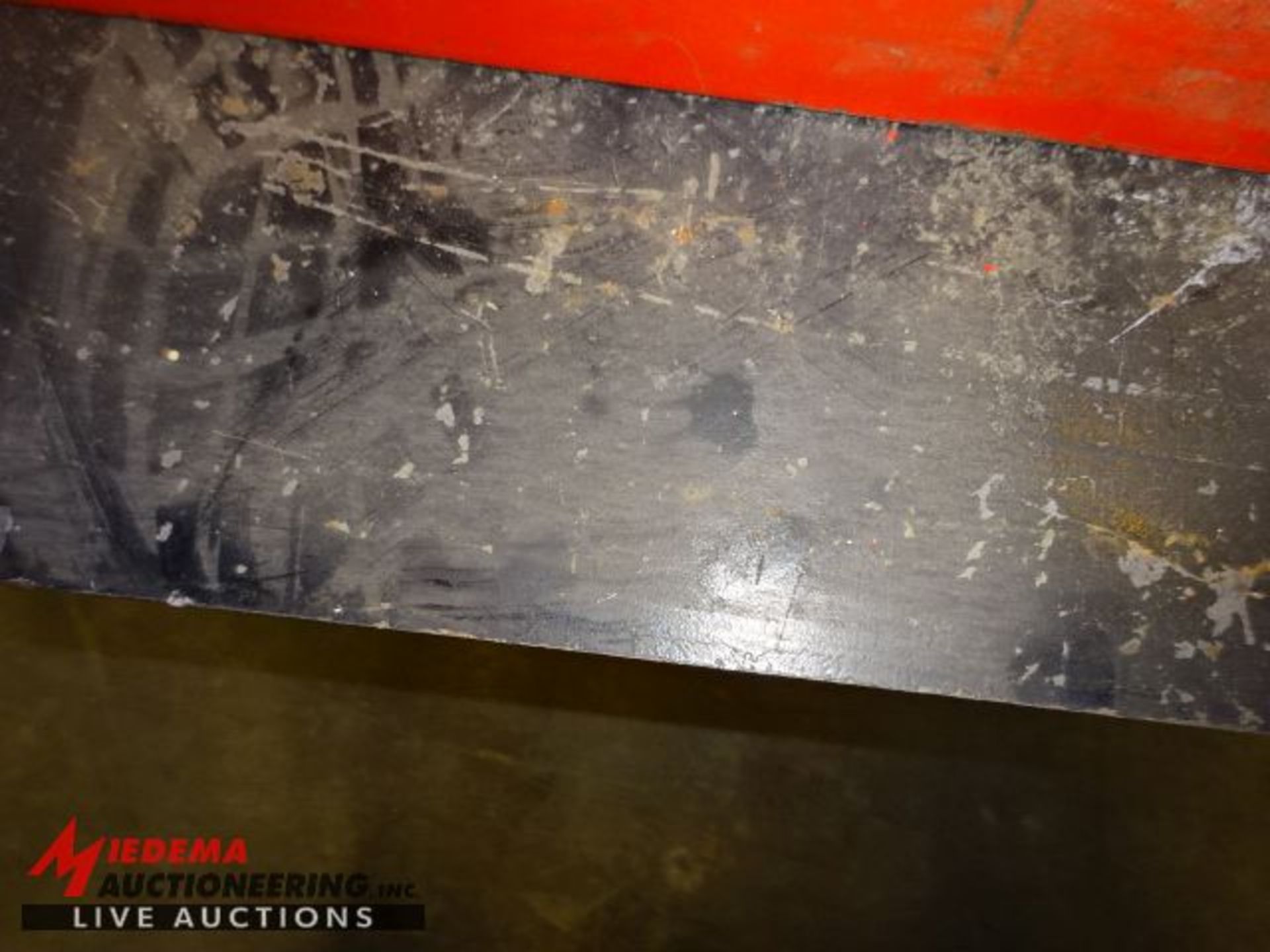 (1)HEAVY DUTY WELDING TABLE, APPROX 7' LONG, 36'' DEEP, 33 1/2'' TALL AND (1) STEEL WORK TABLE 6' - Image 3 of 5