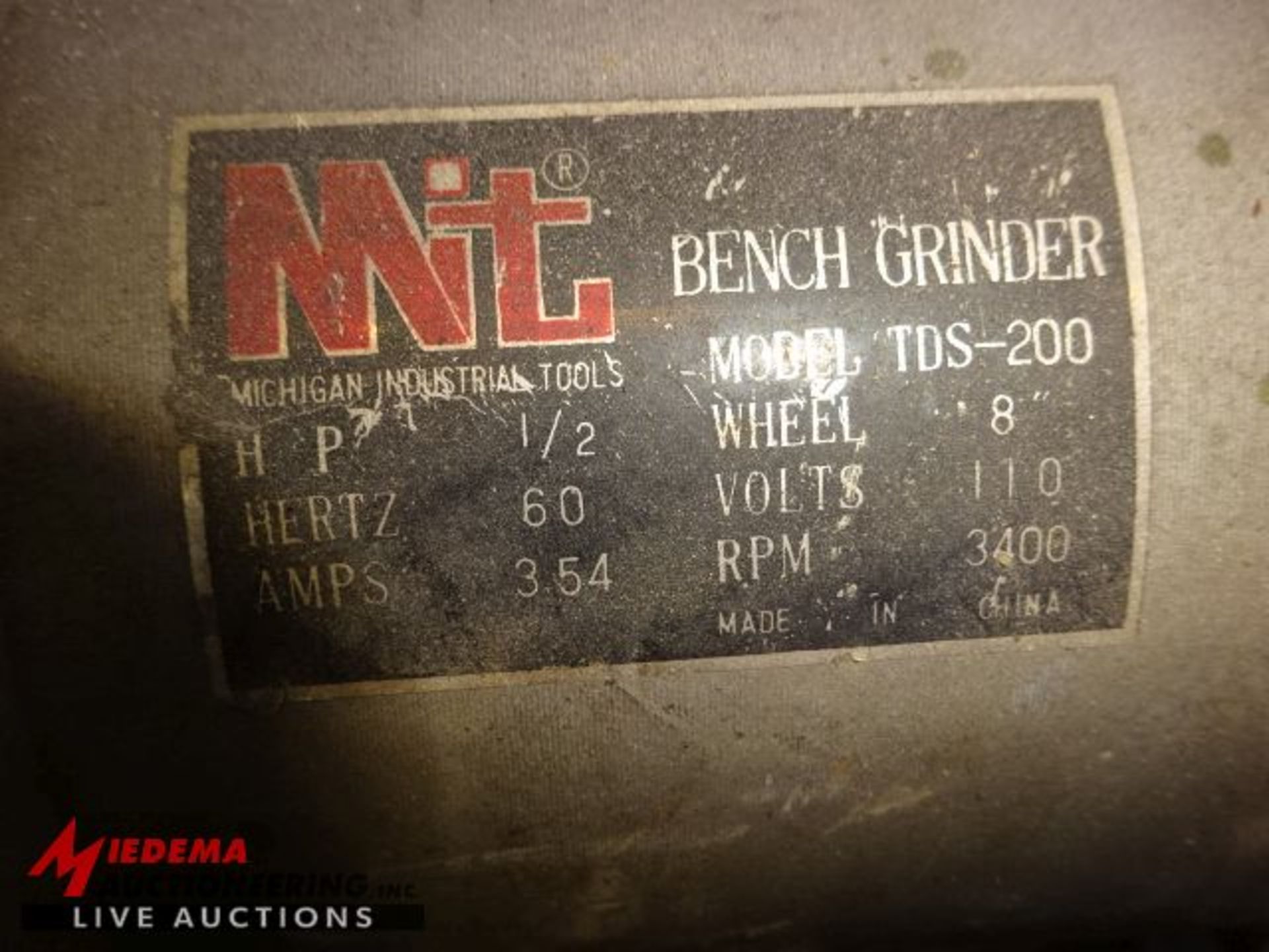 BENCH GRINDERS, (1) 6'' BENCH GRINDER, (1) MIT TDS-200 BENCH GRINDER - Image 3 of 6