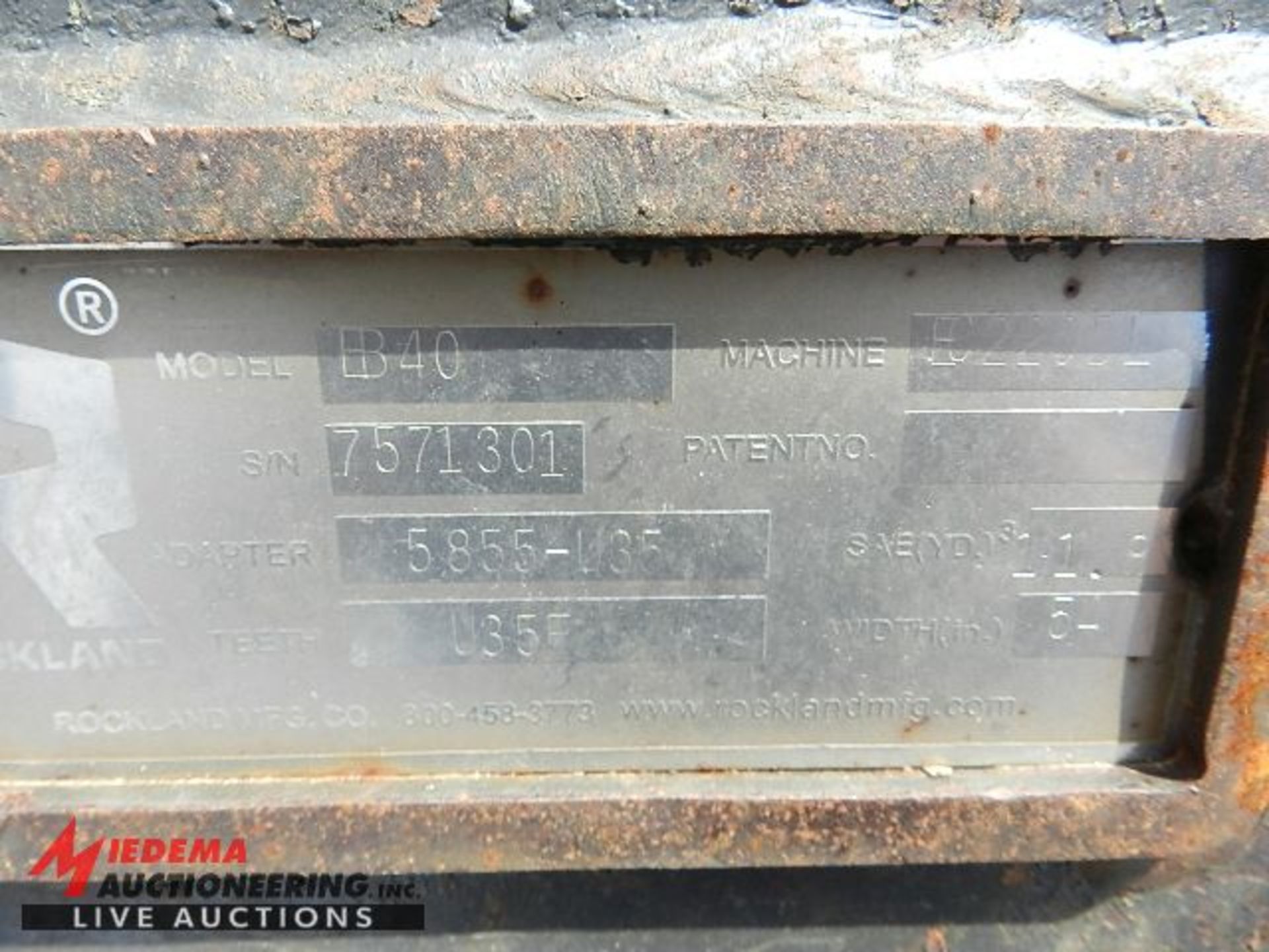 ROCKLAND EB40 EXCAVATOR BUCKET FOR EC220 DL, SERIAL #7571301 (UNIT #168603) - Image 4 of 4