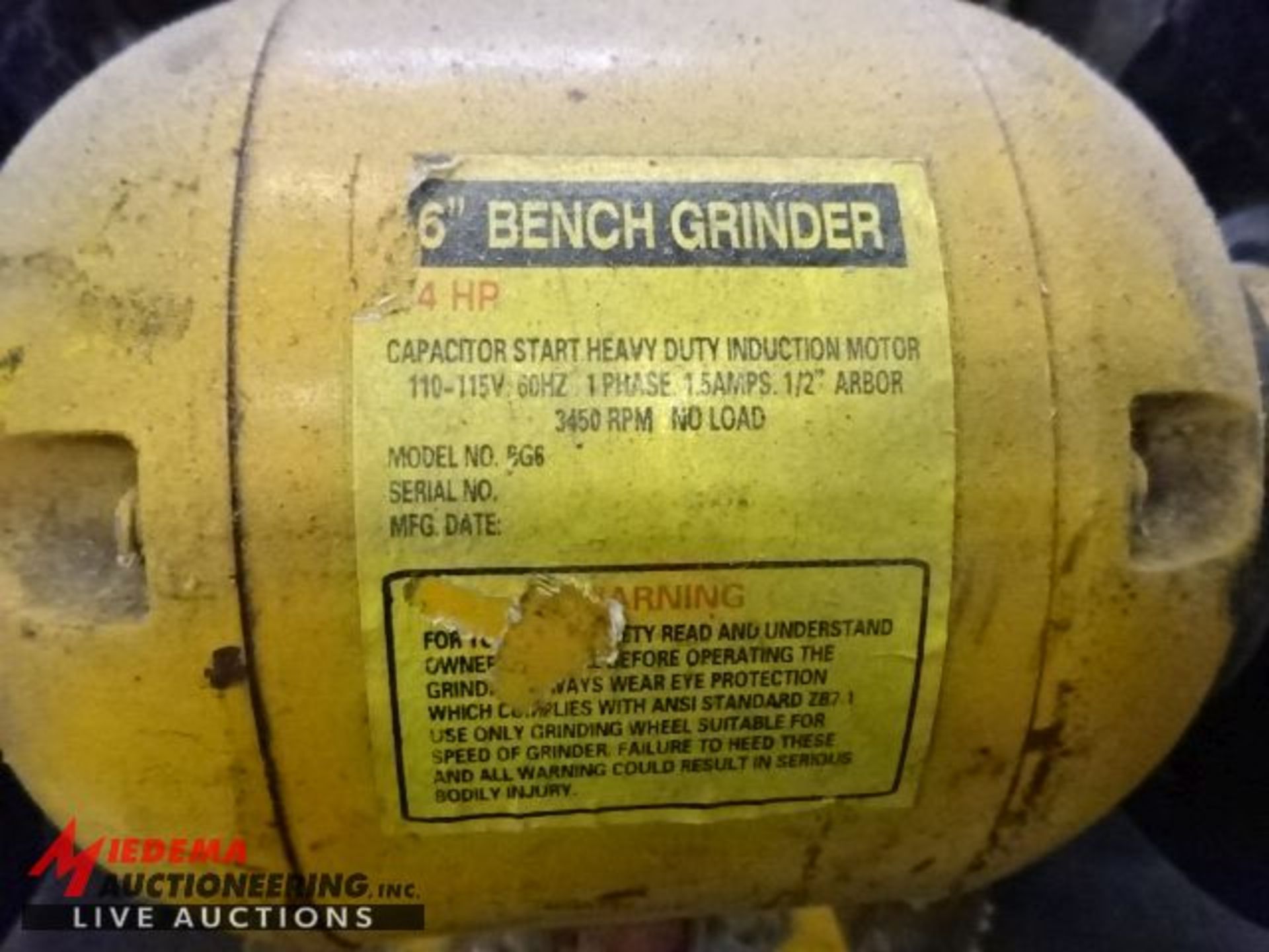 BENCH GRINDERS, (1) 6'' BENCH GRINDER, (1) MIT TDS-200 BENCH GRINDER - Image 4 of 6