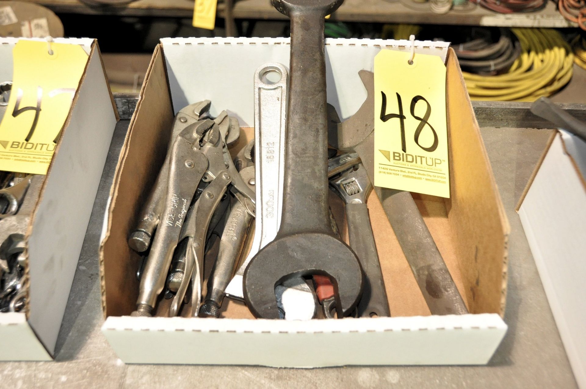 Lot-Custom Wrenches, Vise Grips and Adjustable Wrenches in (1) Box