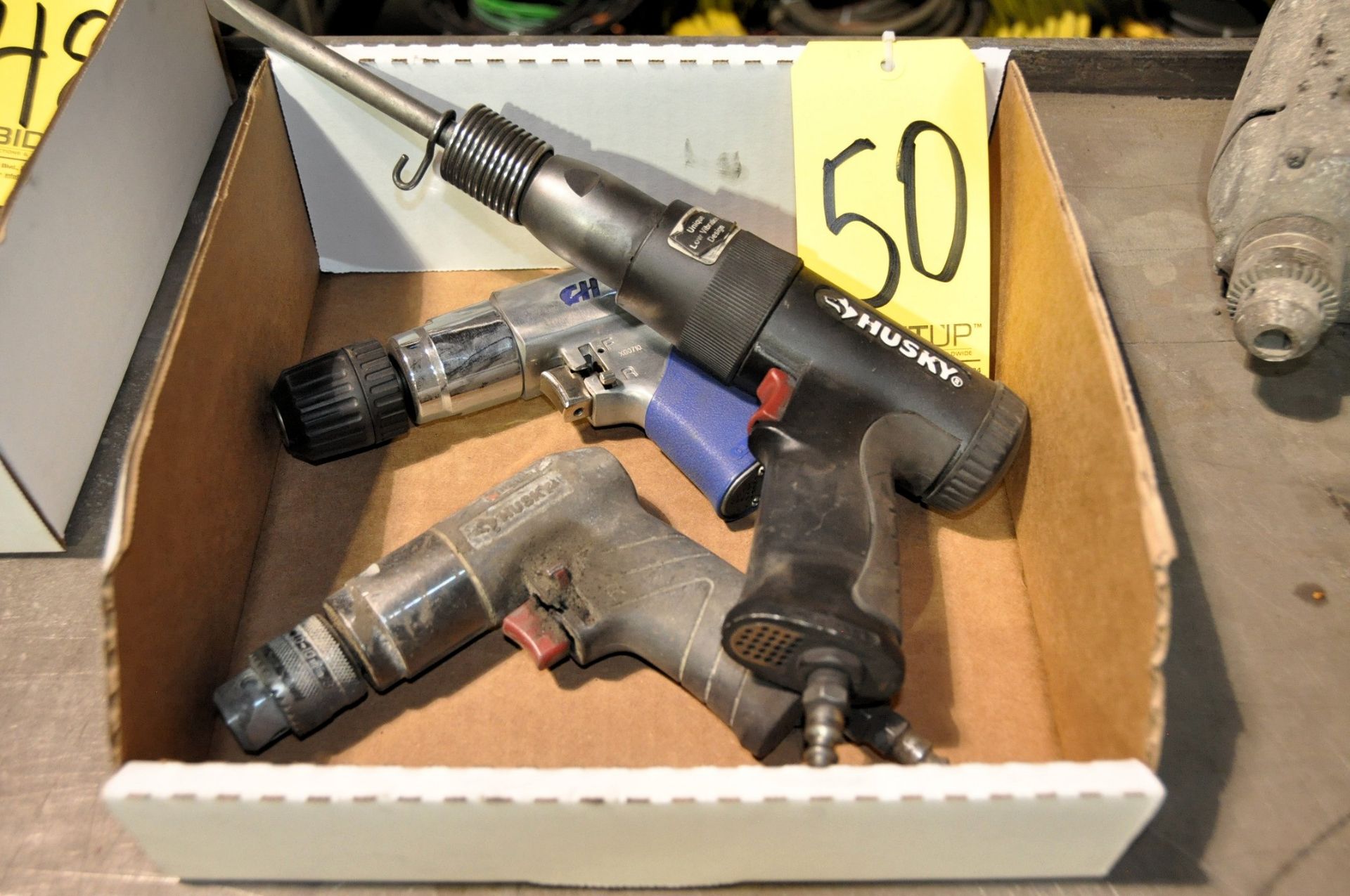 Lot-(2) Pneumatic Drills and (1) Pneumatic Chisel Gun in (1) Box