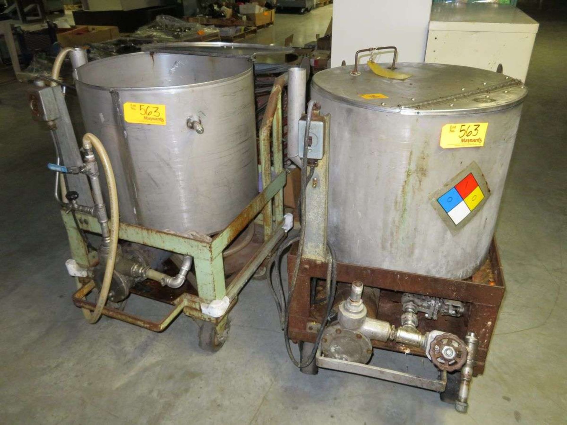 (2) Stainless Steel Mixing Tanks