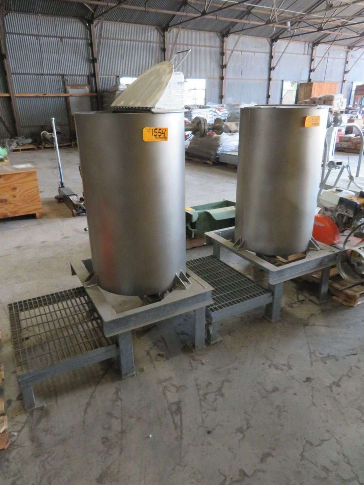 (2) Stainless Steel Mixing Tanks