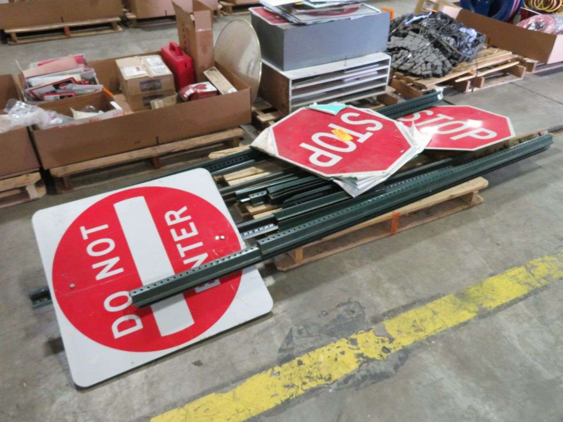(3) Pallets of Assorted Shop Signs