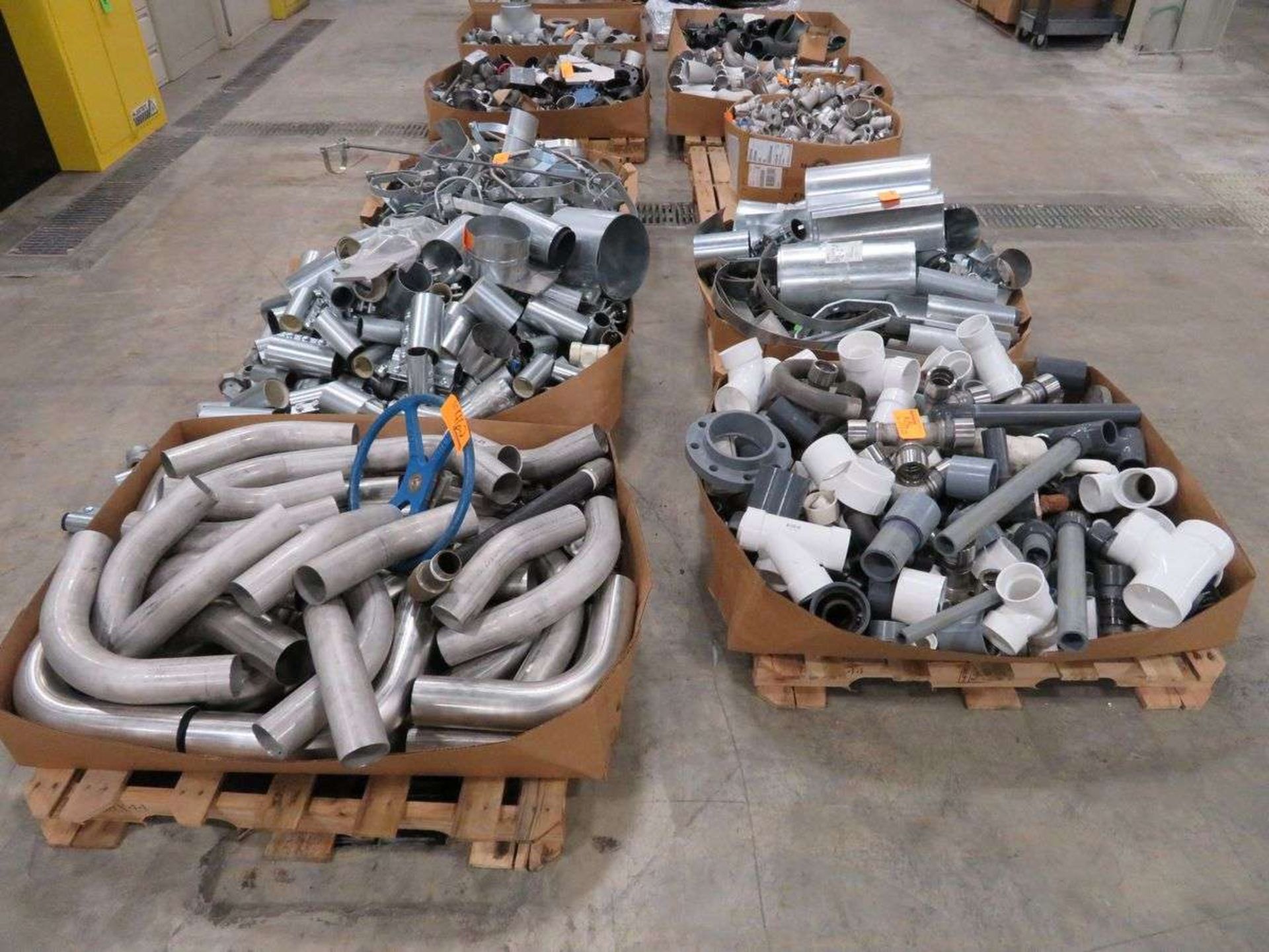 (10) Pallets of Assorted Pipe Fittings, Couplings, Support Clamps, High Pressure Fittings, Etc.