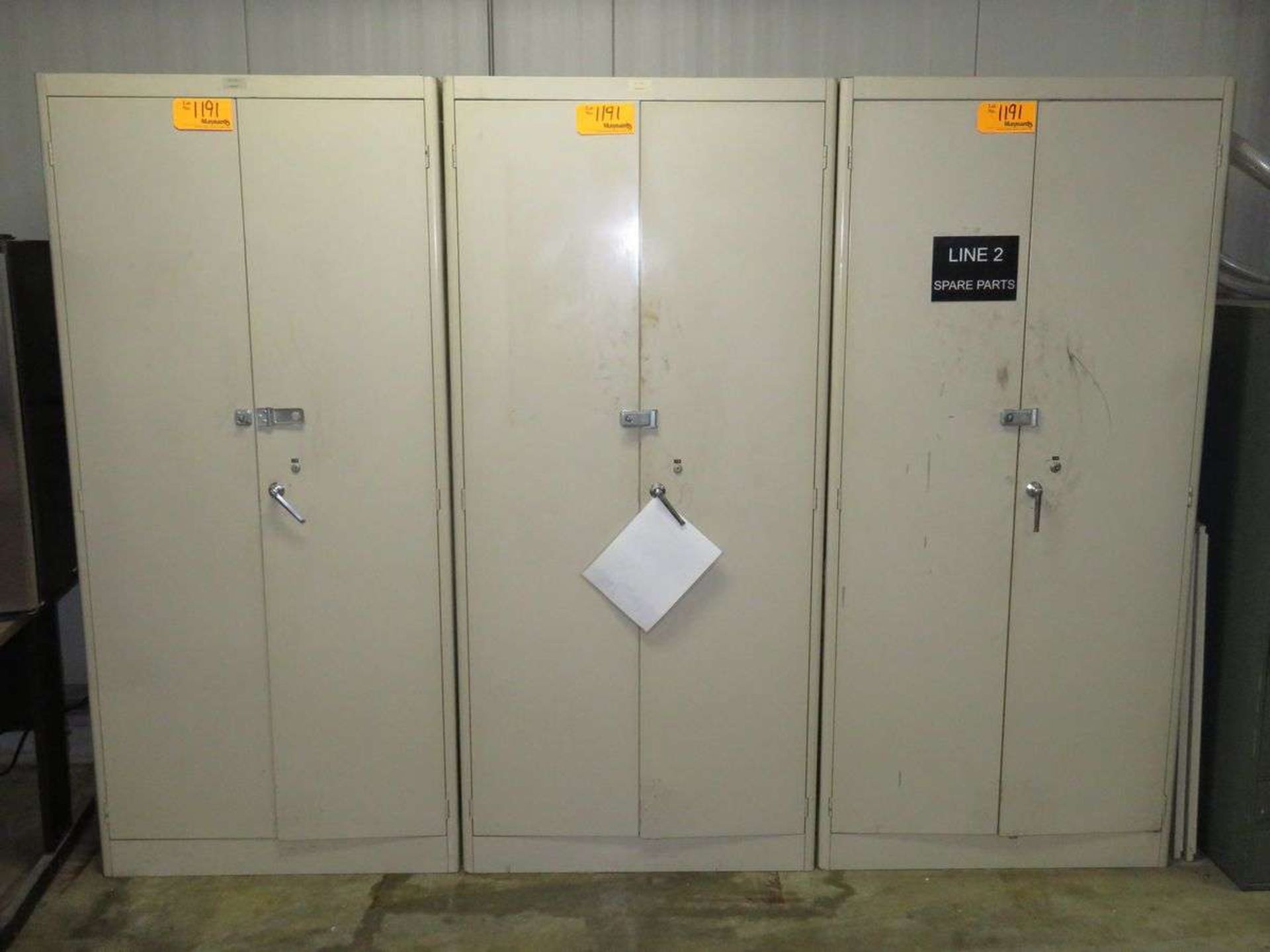 (3) 2 Door Storage Cabinets