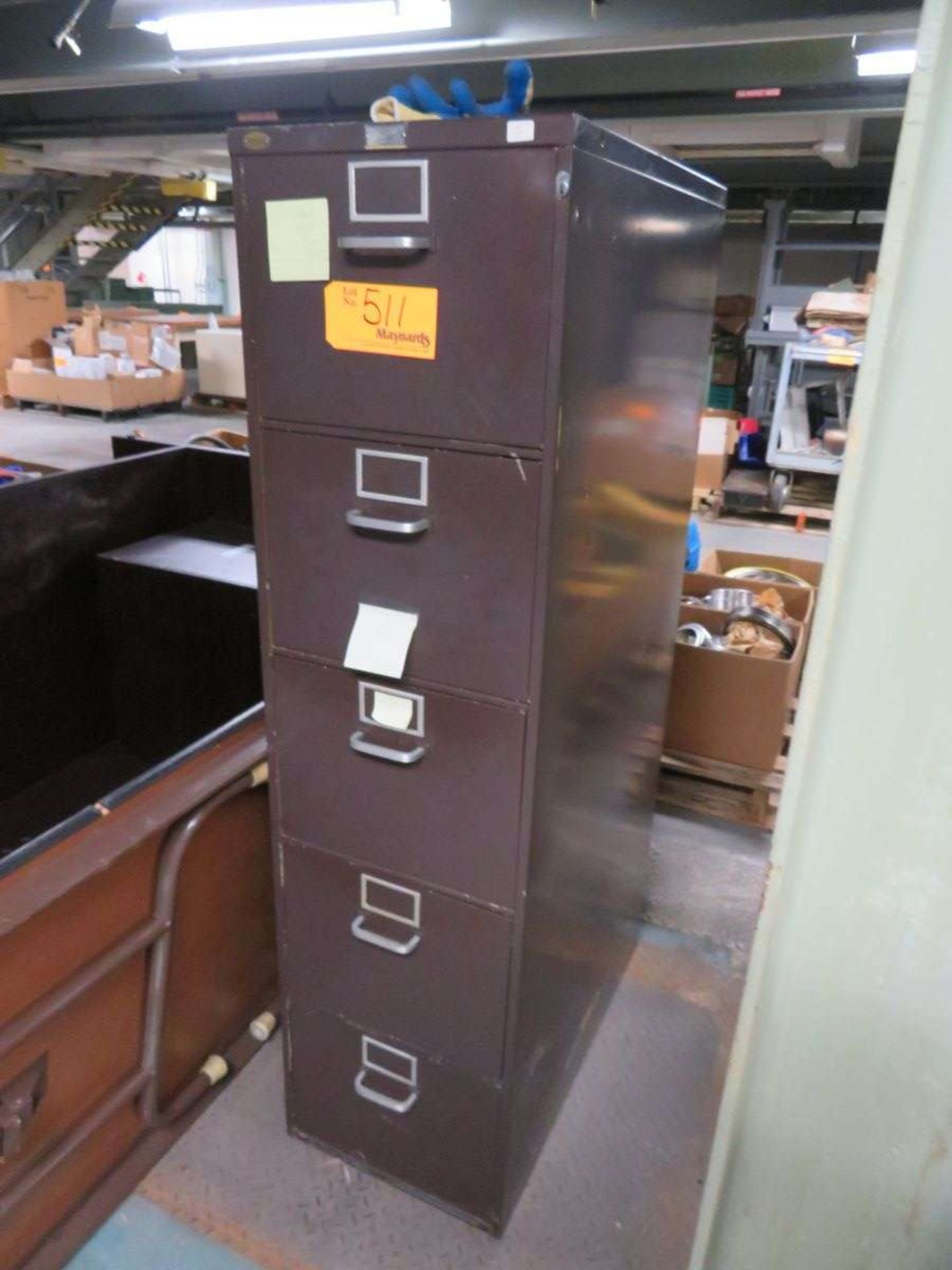 (6) Pallets of Office Desks Cabinets and File Cabinet