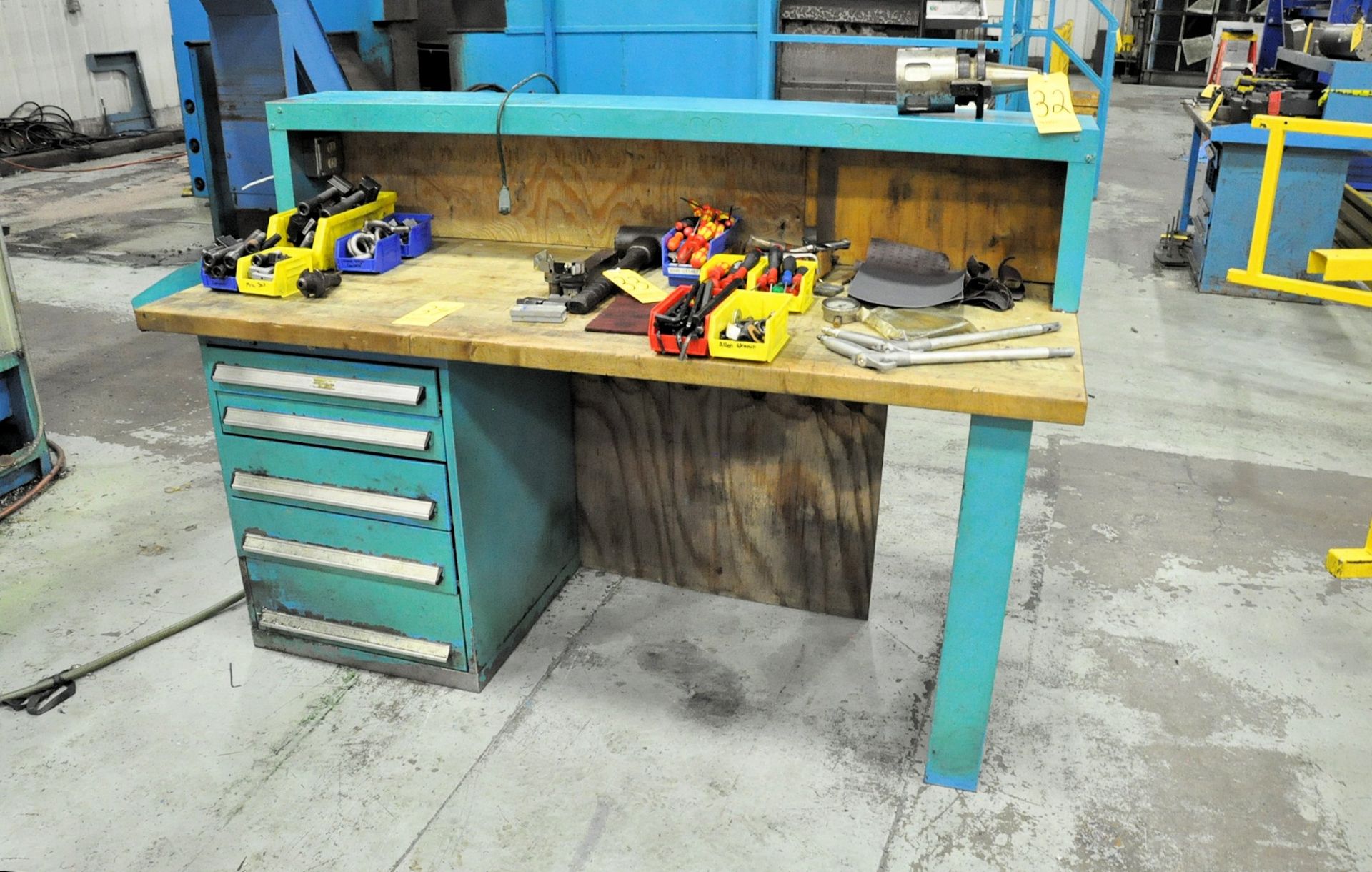 Hardwood Top 5-Drawer Tooling Cabinet Bench