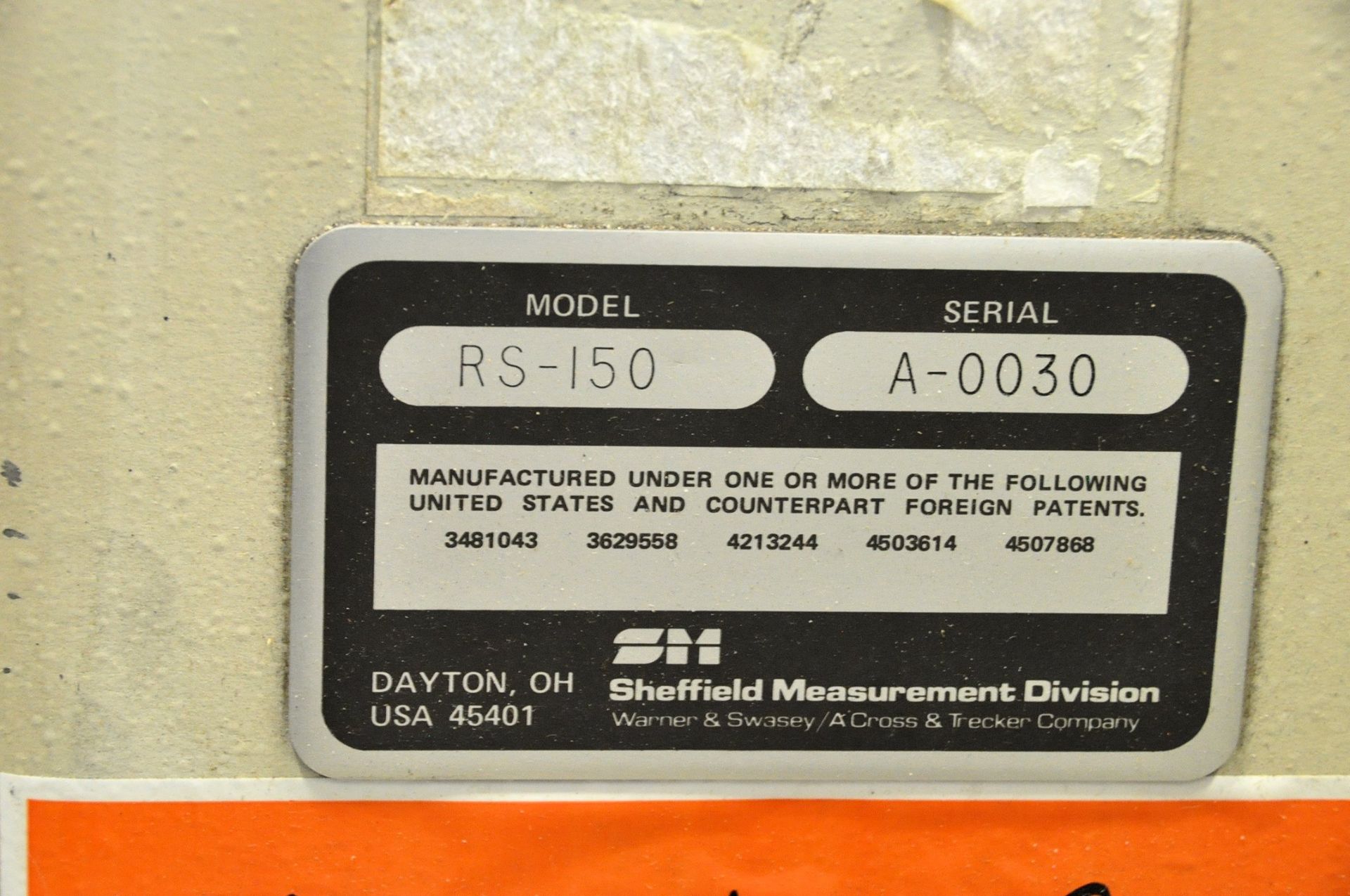 SHEFFIELD RS 150 Coordinate Measuring Machine, 50'' x 85'' Table, X-48'', Y-80'', Z-40'', 54'' - Bild 6 aus 6