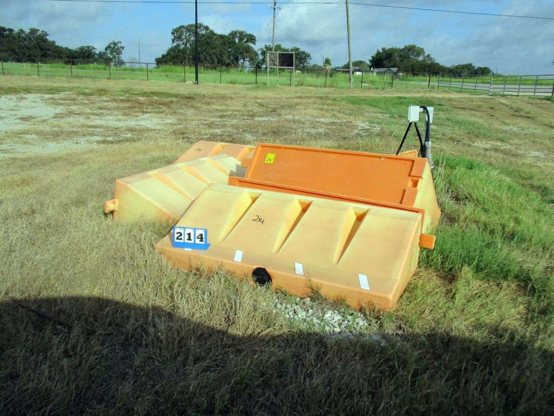 LOT (6) ORANGE POLY SAFETY BARRIERS
