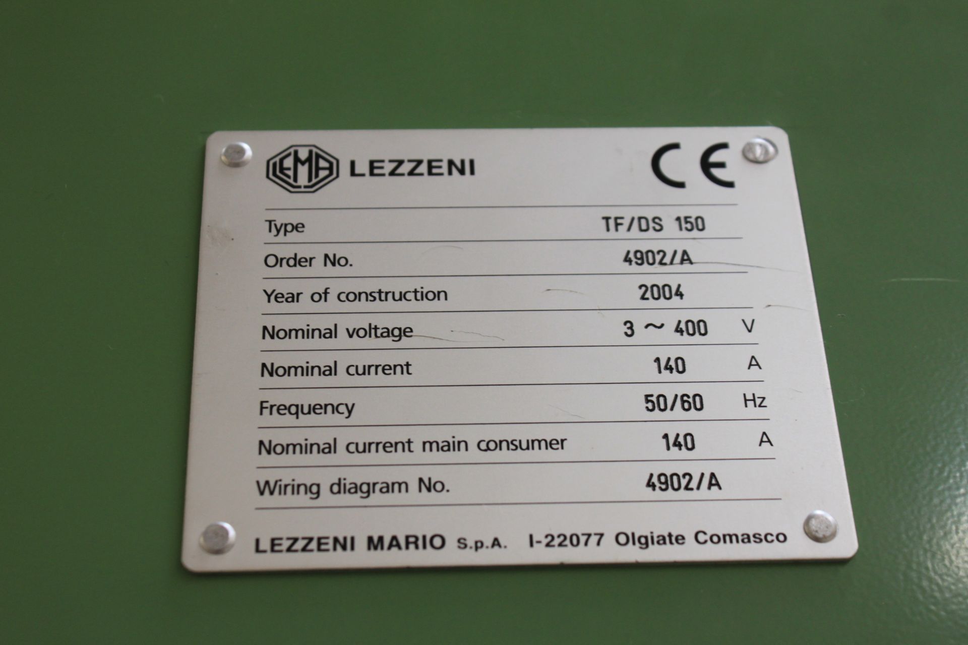 (2004) Lezzeni Double-Side Twisting Machine, Type: TF/DS 150, 150 Gauge, 80 Spindles on Each Side, - Image 6 of 6