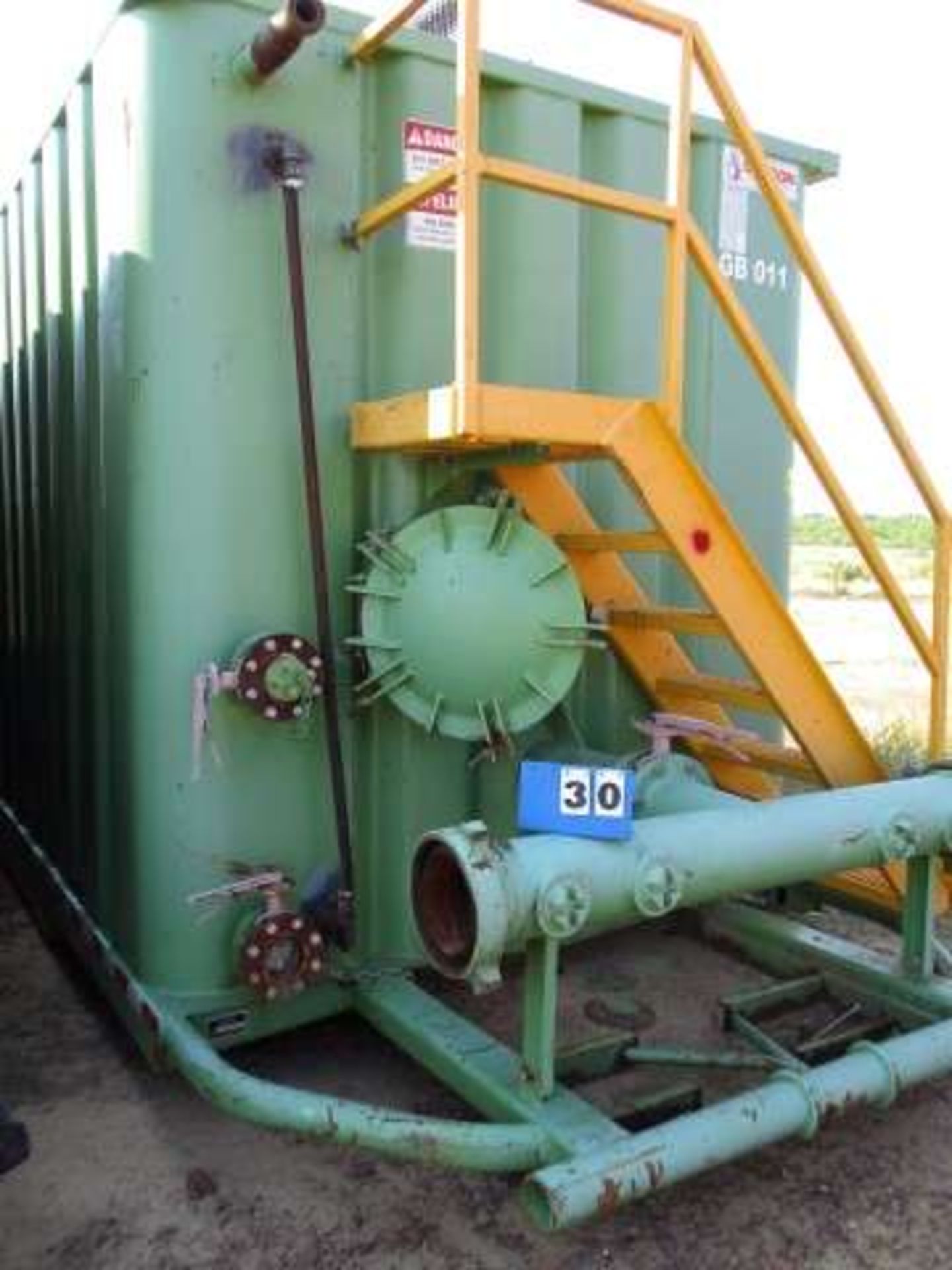 GAS BUSTER FRAC TANK/GAS BUSTER WITH OPEN TOP, APPROXIMATELY 10' HIGH SINGLE AXLE, LICENSE NO. 937-