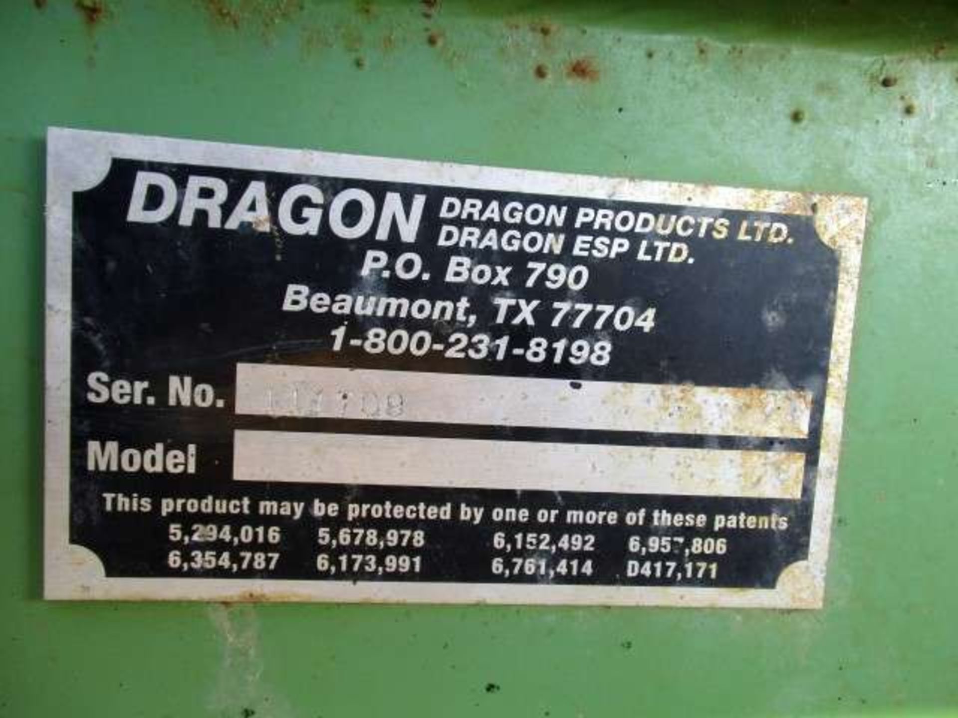 FRAC TANK DRAGON CORRUGATED WALL STORAGE, 500 BARREL, SINGLE AXLE, LICENSE NO. 29M-969 S/N S/N - Image 2 of 3