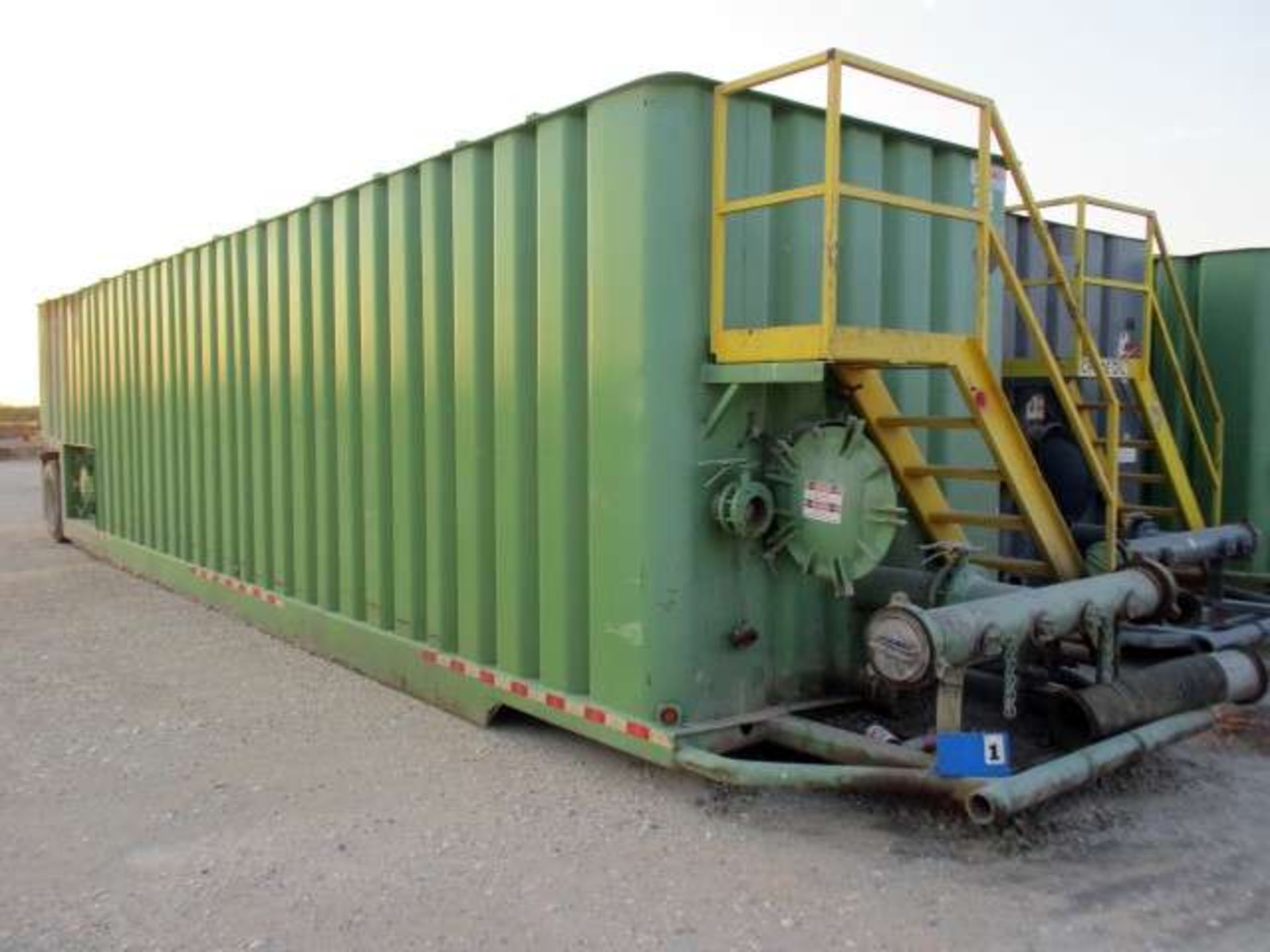 FRAC TANK DRAGON CORRUGATED WALL STORAGE, 500 BARREL SINGLE AXLE, LICENSE NO. 112-M99 S/N S/N 103558