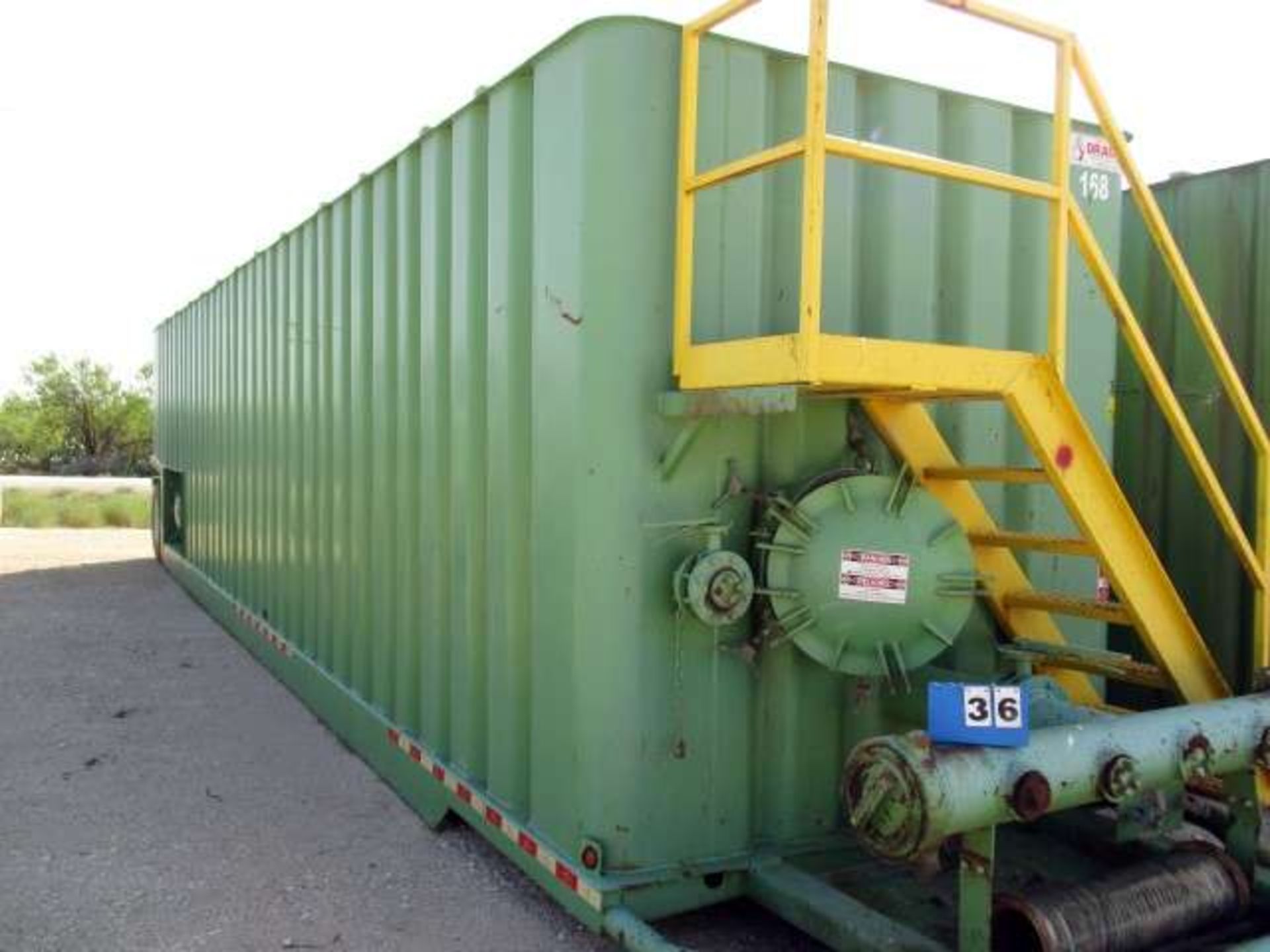 FRAC TANK DRAGON CORRUGATED WALL STORAGE, 500 BARREL SINGLE AXLE, LICENSE NO. 199-M99 S/N S/N 103565