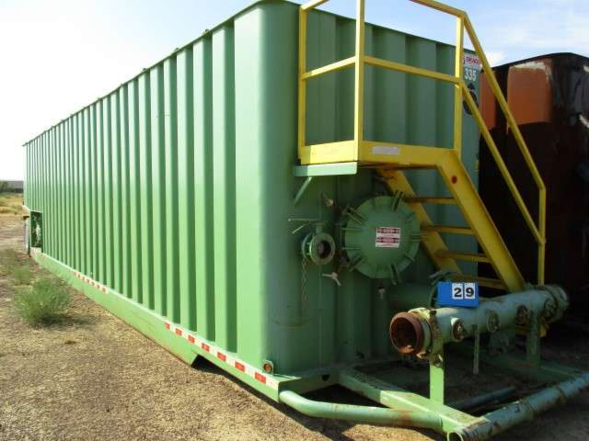 FRAC TANK DRAGON CORRUGATED WALL STORAGE, 500 BARRELL, SINGLE AXLE, LICENSE NO. 194-M99 S/N S/N