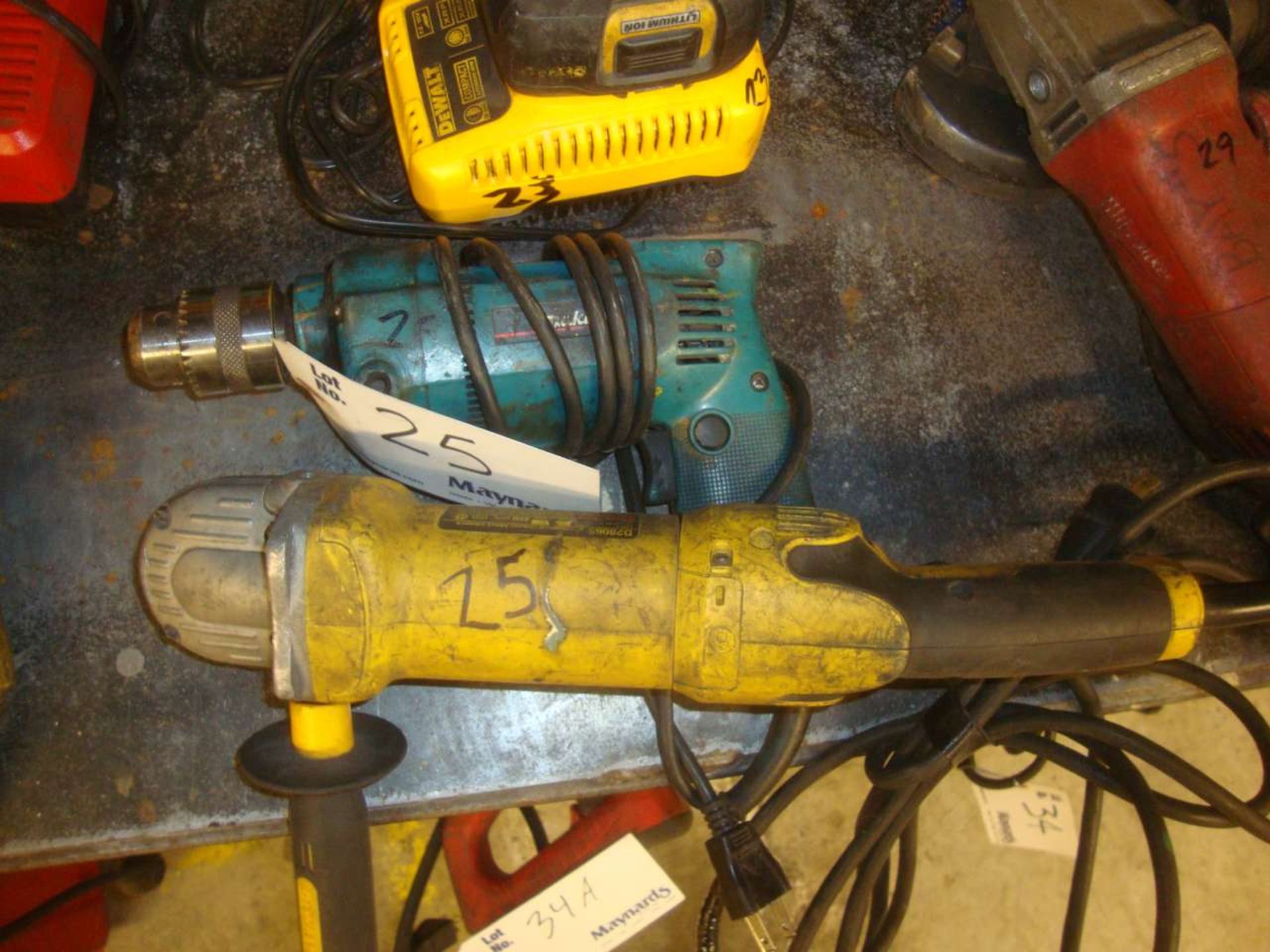 Makita and Dewalt Drill and grinder