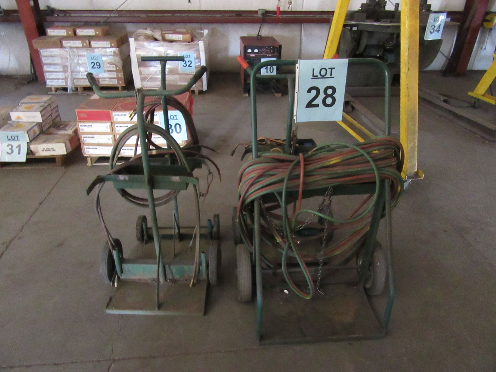 LOT (4) ASST'D WELDING CARTS, HOSES, AND TORCHES, (BACK BUILDING)