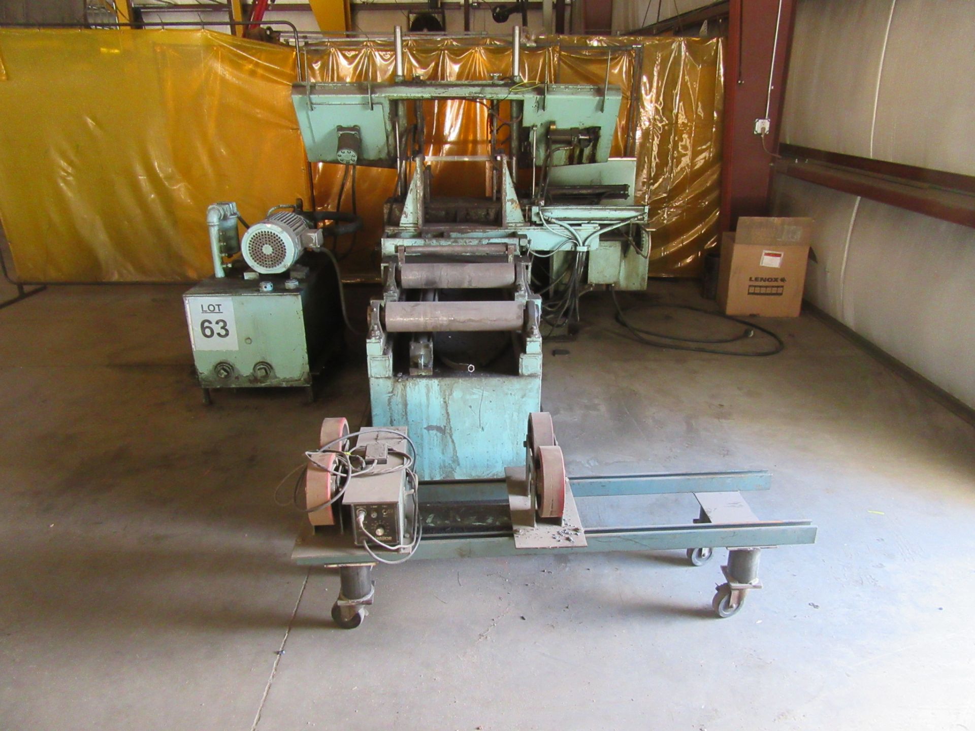 WF WELLS 16'' HORIZONTAL BAND SAW, WITH EXTRA BLADE, (BACK BUILDING)