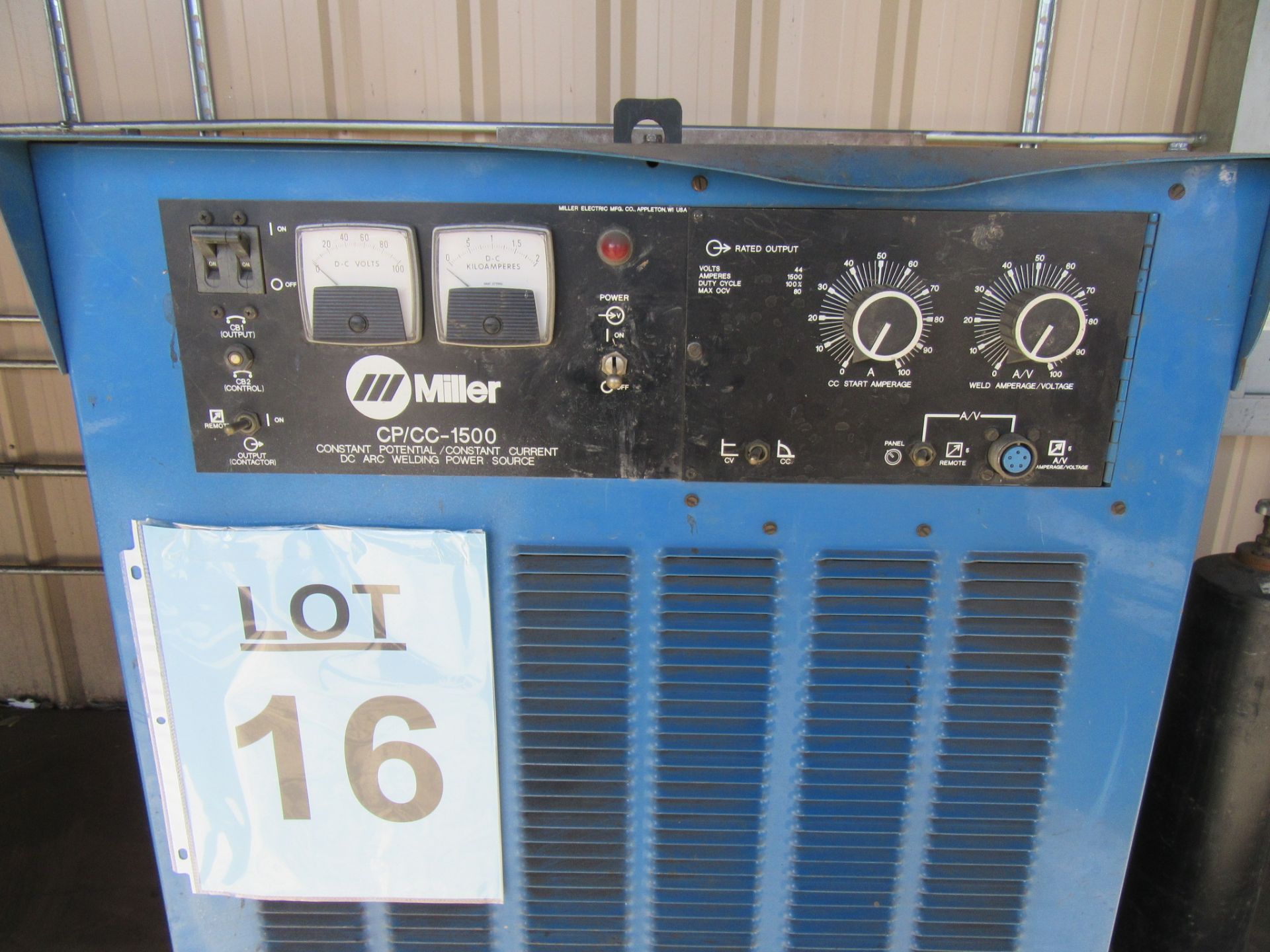 MILLER CP/CC 1500 CONSTANT POTENTIAL/CONSTANT CURRENT DC ARC WELDING POWER SOURCE - Image 2 of 3