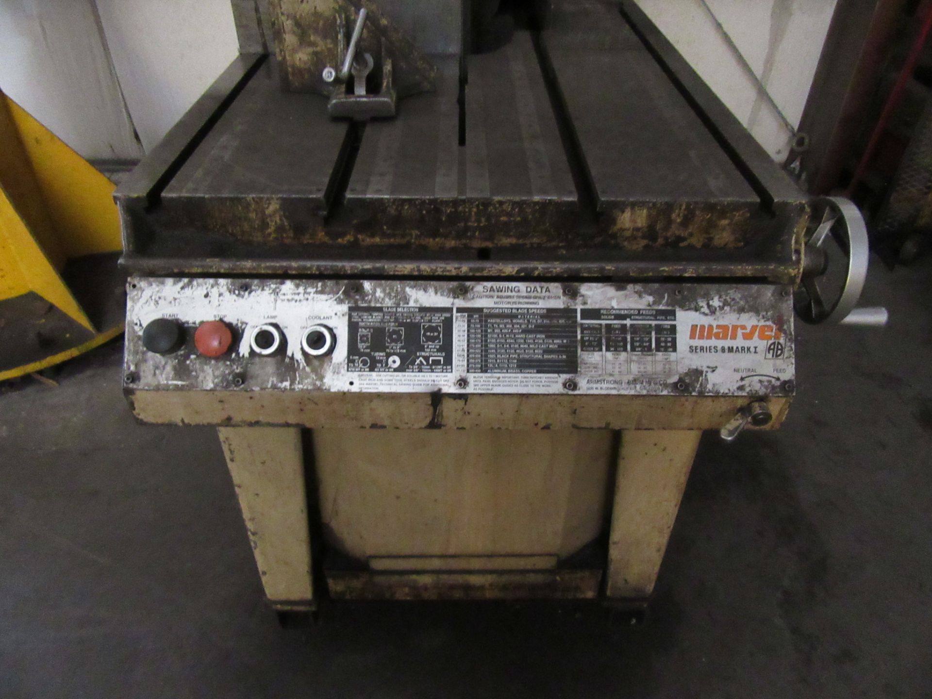 MARVEL SERIES 8 MARK I VERTICAL BAND SAW, WITH EXTRA BLADE, (BACK BUILDING) - Image 4 of 6