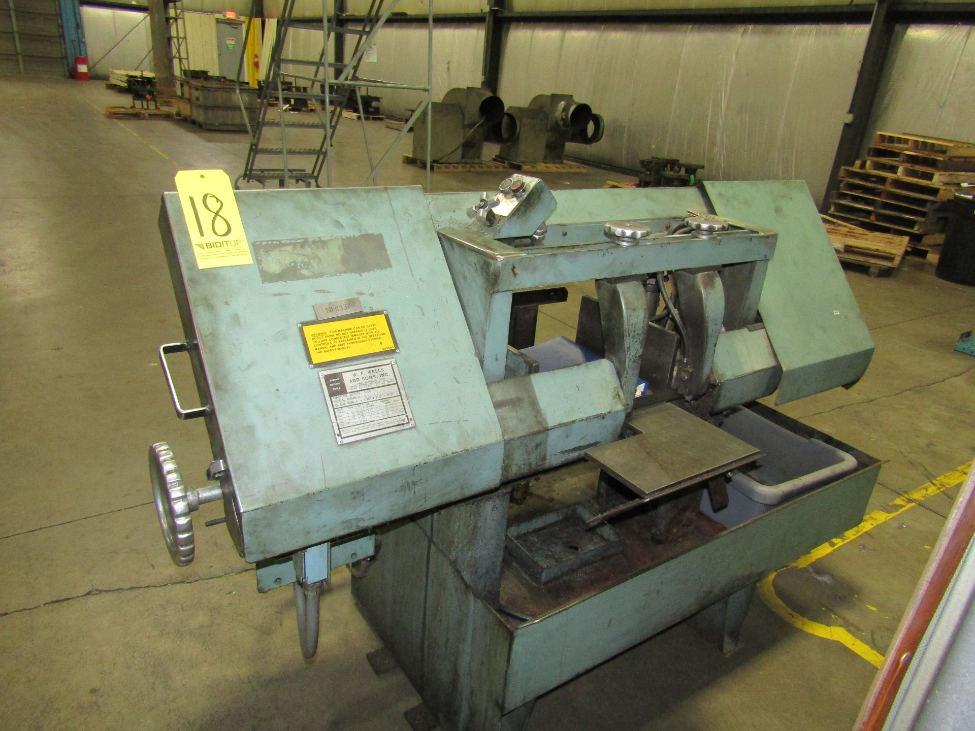 Wells Horizontal Band Saw M#: L-10, S#: L-1089117