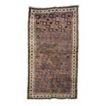 Turkmenisch-Baluch-Teppich um 1900, Senneh-Knoten, abgenutzt, beschädigt, mangelt, 172*100 cm