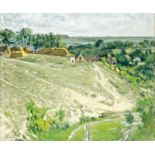 Kóbor Henrik (Budapest, 1885 - 1964) - Durchblick des Dorfes 50*60 cm, Öl auf Leinwand, Signed:
