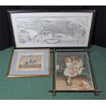 Three framed prints, to include an Arthur Elsley, a Jockey up and a copy print of Napoli, (3)