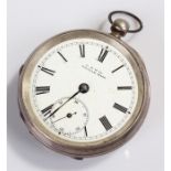 Silver openface pocket watch