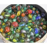 Quantity of glass marbles, various sizes and designs