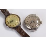 Two silver wristwatches