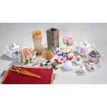 Mixed lot to include glass vases, teapots, figures, etc, (qty)