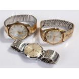 Gentleman's wristwatches, to include Accurist, Paris, Timex (3)