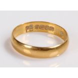 22 carat gold wedding band, 2.5 grams