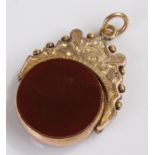 9 carat gold and agate swivel seal