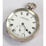 Silver openface pocket watch