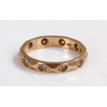 9 carat gold eternity ring, ring size M, 2.6 grams