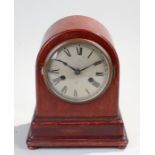 Mahogany mantel clock, maker Gustav Becker.26cms high