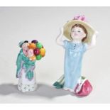 Two Royal Doulton porcelain figures, to include Make Believe H.N. 2225, together with The Balloon