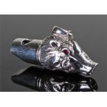 Silver whistle in the form of a Boars head