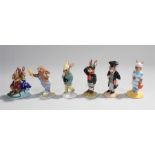 Collection of six Royal Doulton Bunnykins porcelain figures, to include Mothers Day, Be Prepared,