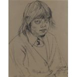 Fyffe Christie (1918-1979) Rose, a portrait of a child, signed Fyffe Christie Feb.1971, conte