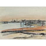 Fyffe Christie (1918-1979) Amble, Northumberland, signed lower right, pencil 32x23cm