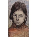 Fyffe Christie (1918-1979) Portrait of a child, signed and dated Jan.1969, pencil and watercolour